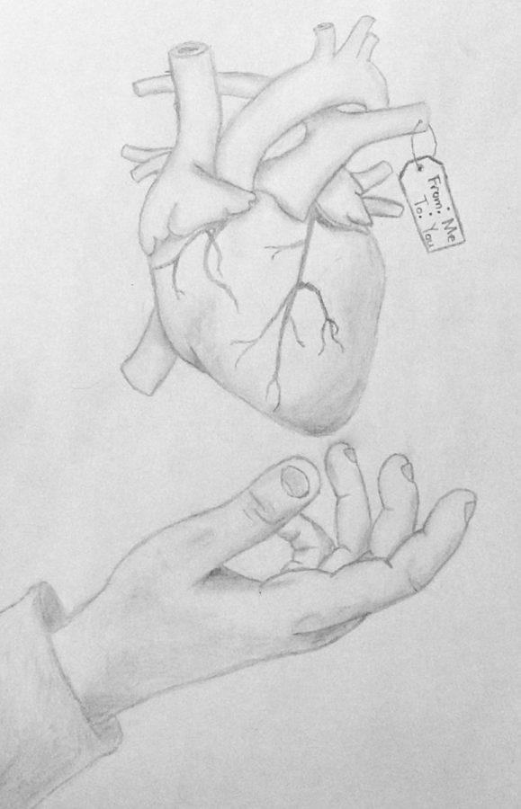 "Love" by Kacper Domoslawski '24, Pencil Sketch